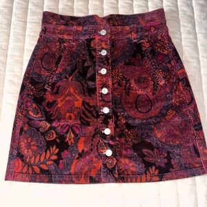 Pilcro Vibrant Pink and Black Mini Skirt